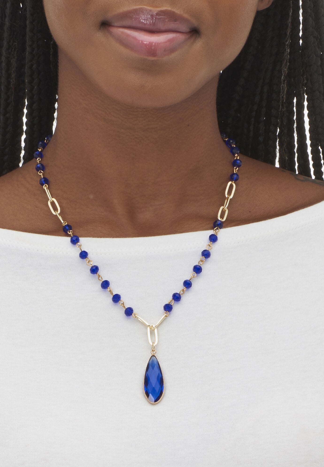 Blue Crystal Goldtone Vintage-Inspired Jewelry Set, , alternate image number 5