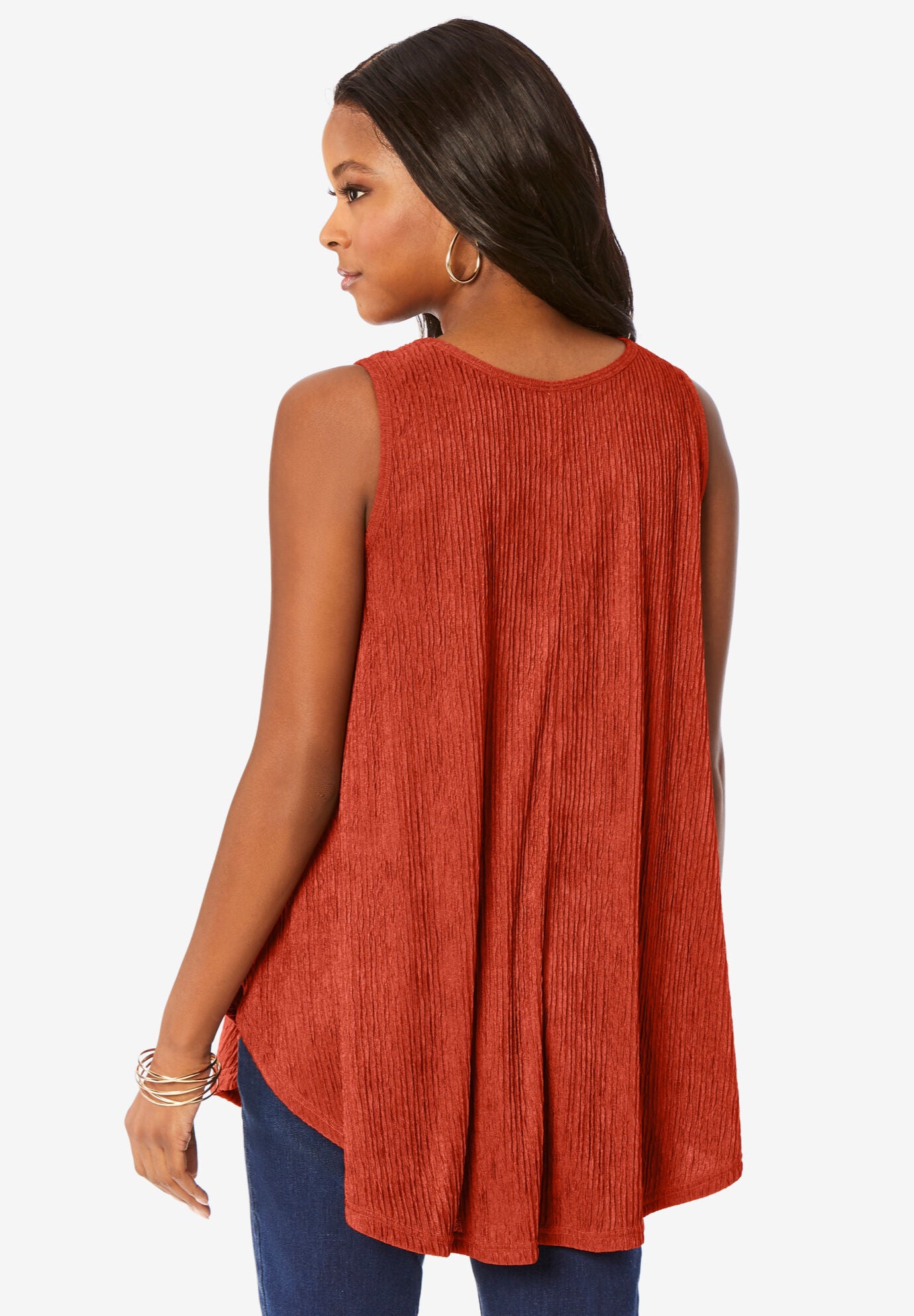 Textured Knit Swing Tank, , on-hover image number 1