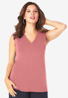 Ultrasmooth® Fabric V-Neck Tank, DESERT ROSE, hi-res image number null