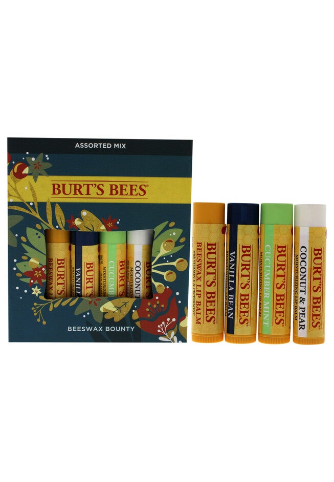 Beeswax Bounty Set - Assorted Mix -4 X 0.15 Oz Moisturizer Lip Balm Beeswax With Vitamin E And Peppermint, Vanilla Bean, Cucumber Mint, Coconut Pear, O, hi-res image number null