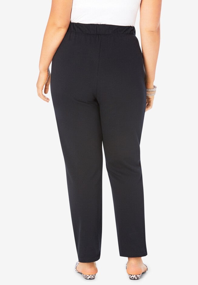 Straight-Leg French Terry Pant with Drawstring, , on-hover image number 1