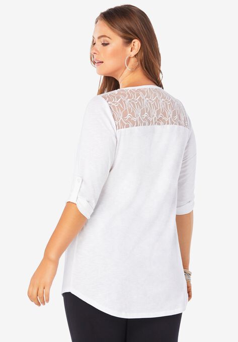Cotton Slub Lace Tunic, , on-hover image number null