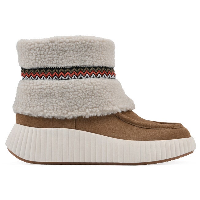 Digital Faux Fur Leather Bootie, CHESTNUT SUEDE, alternate image number 2