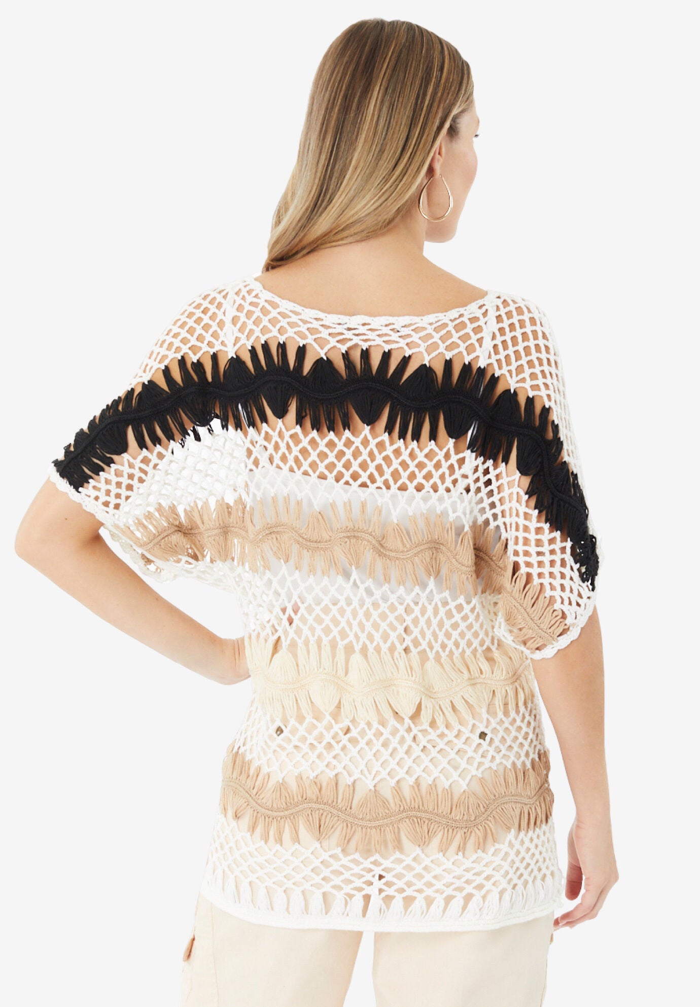 Multi Crochet Pullover, , on-hover image number 1