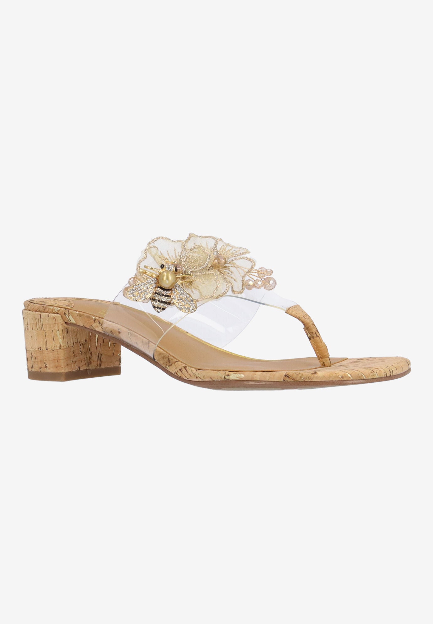 Beeutiful Thong Sandal, CLEAR NATURAL GOLD, hi-res image number 0