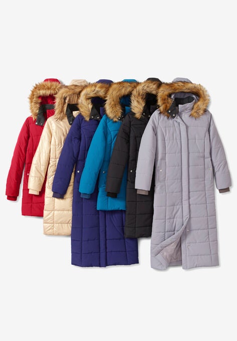 Classic-Length Puffer Jacket with Hood, , alternate image number null