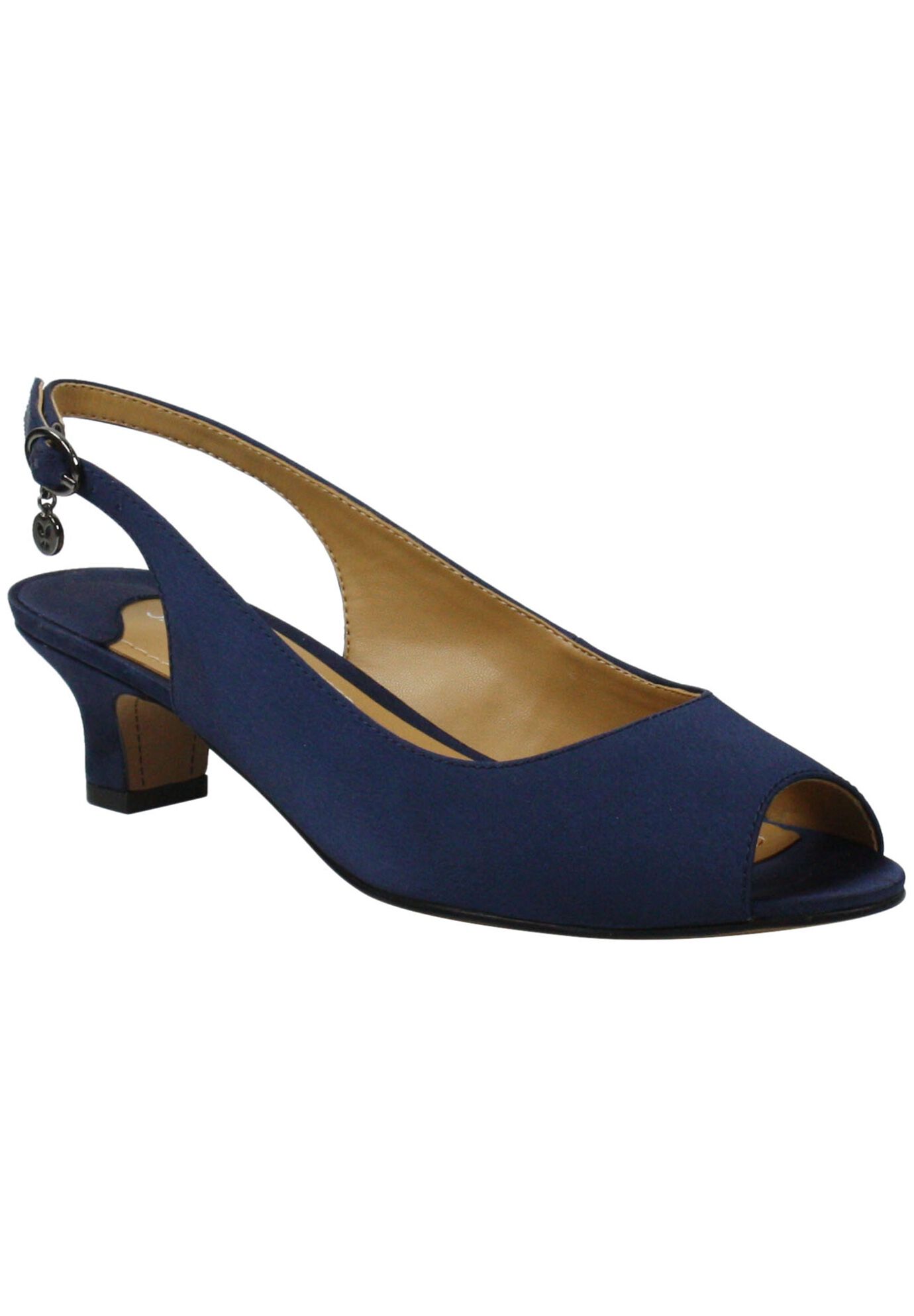 Jenvey Slings by J.Renee&reg;, NAVY SATIN, hi-res image number 0