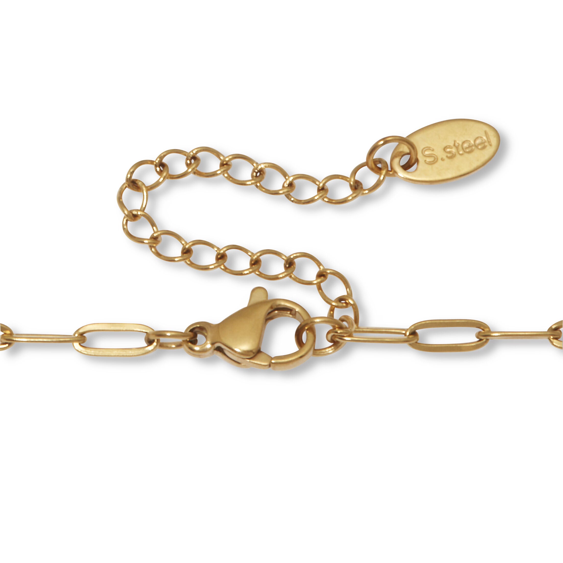 Mother of Pearl Gold Ion-Plated Stainless Steel Heart Necklace 18 to 20-inch, WHITE, on-hover image number 1