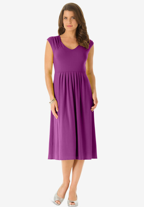 Fit-and-Flare Dress, PURPLE MAGENTA, hi-res image number null