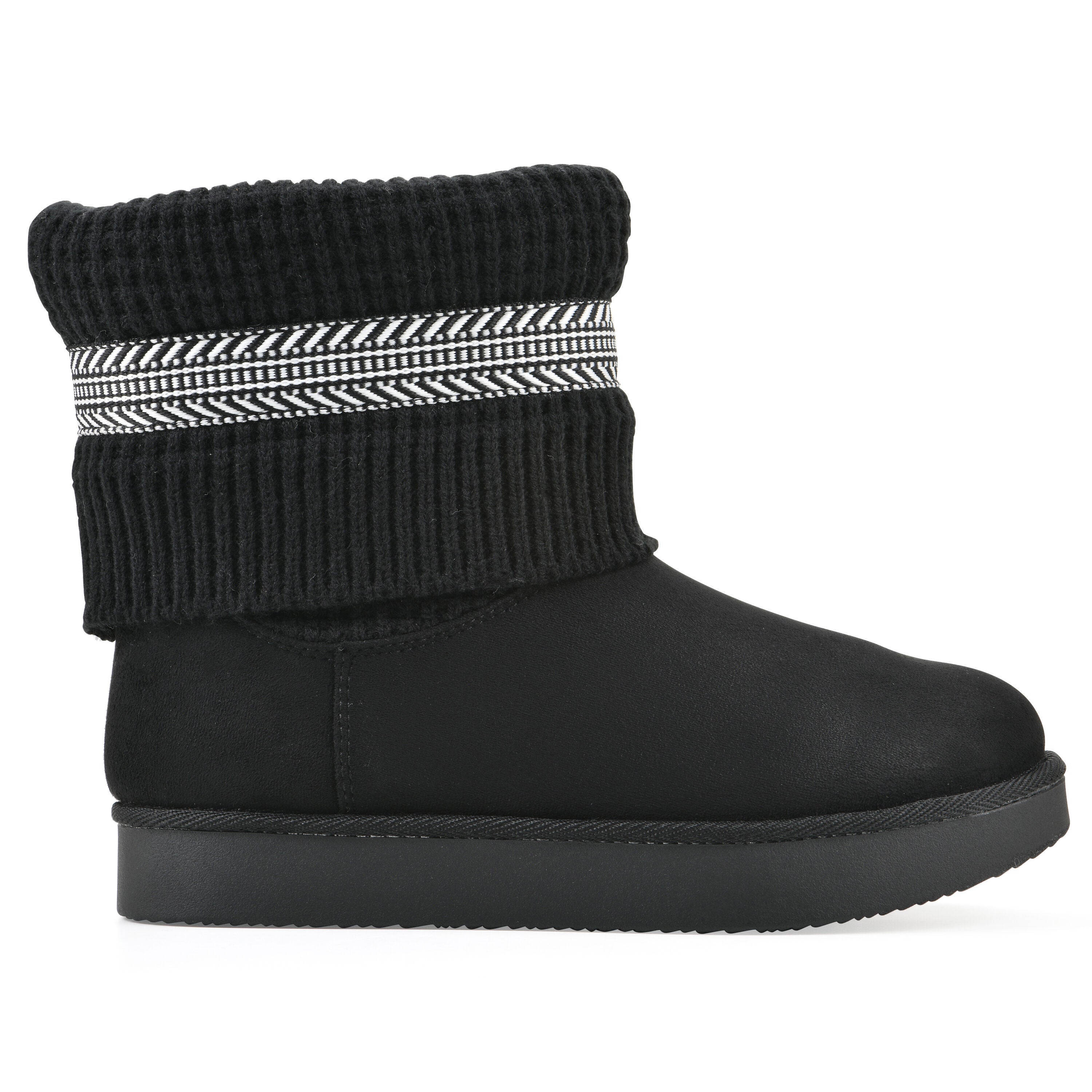 Brysons Fold-Over Sweater Bootie, BLACK FABRIC, alternate image number 2