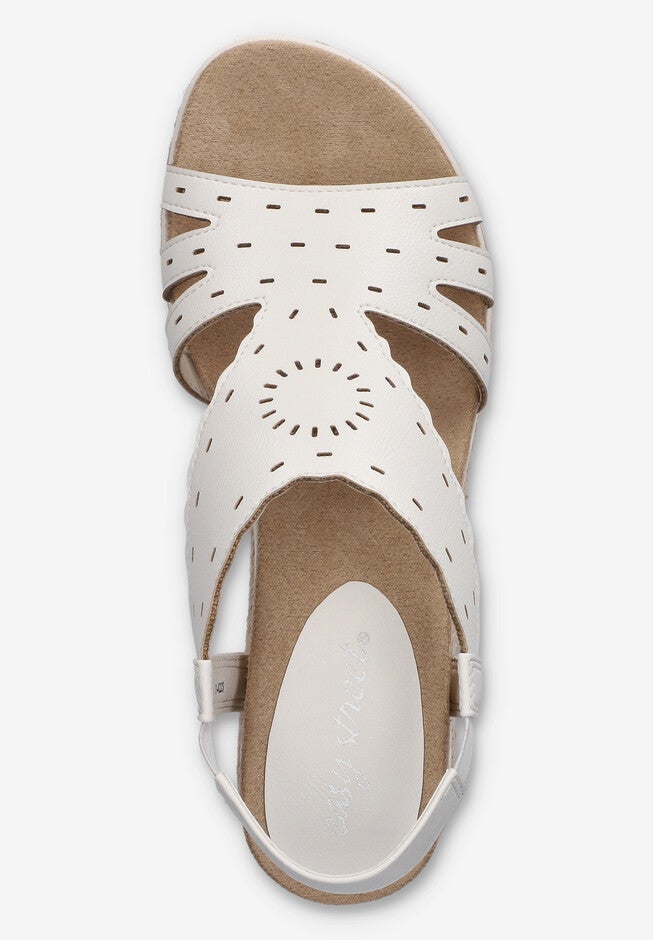 Fran Wedge Sandal, WHITE, alternate image number 6