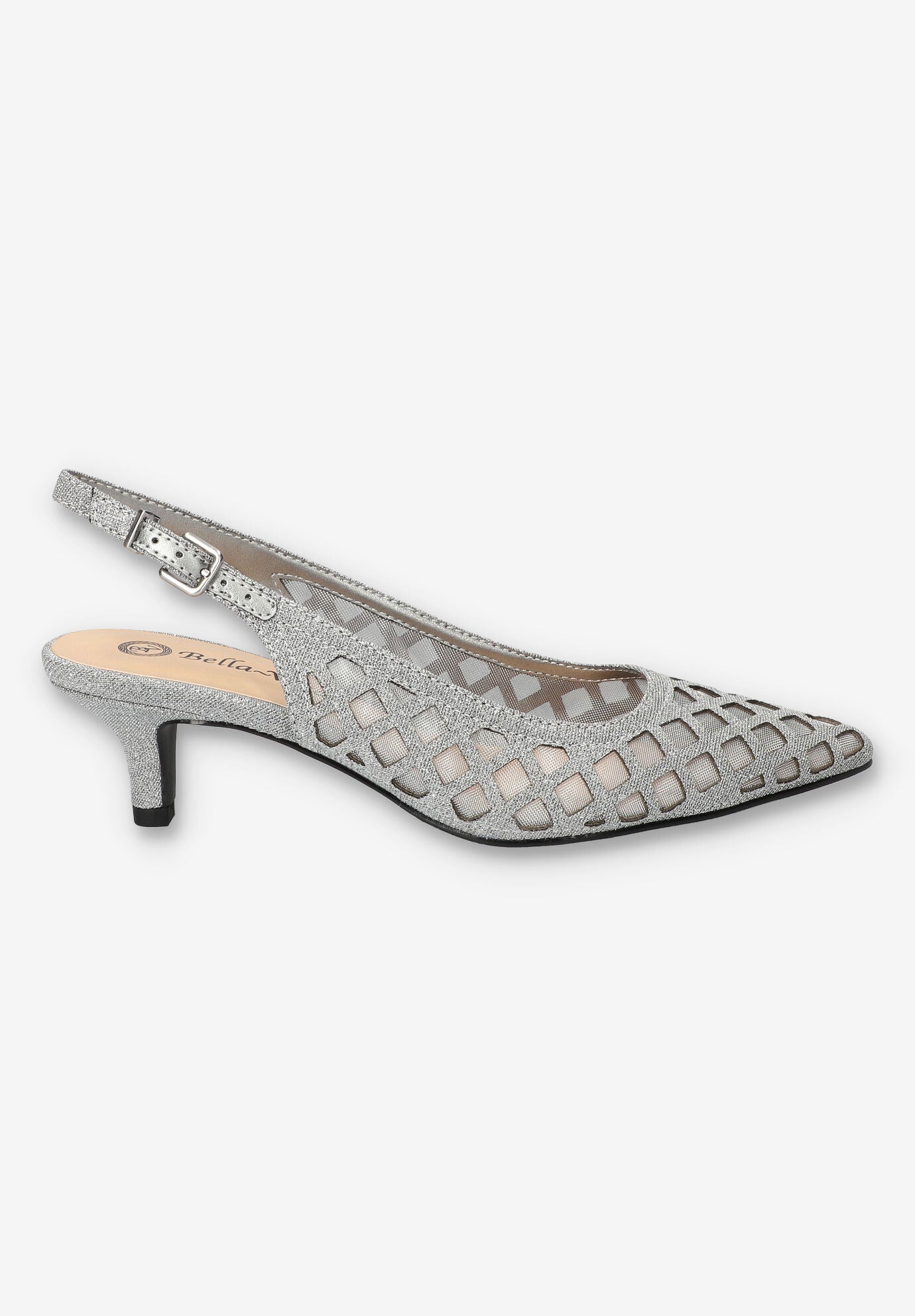 Noel Slingback Pump, SILVER GLITTER, alternate image number 2