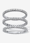 3-Piece Platinum-Plated Stackable Ring with Diamond Accent, WHITE, hi-res image number 0