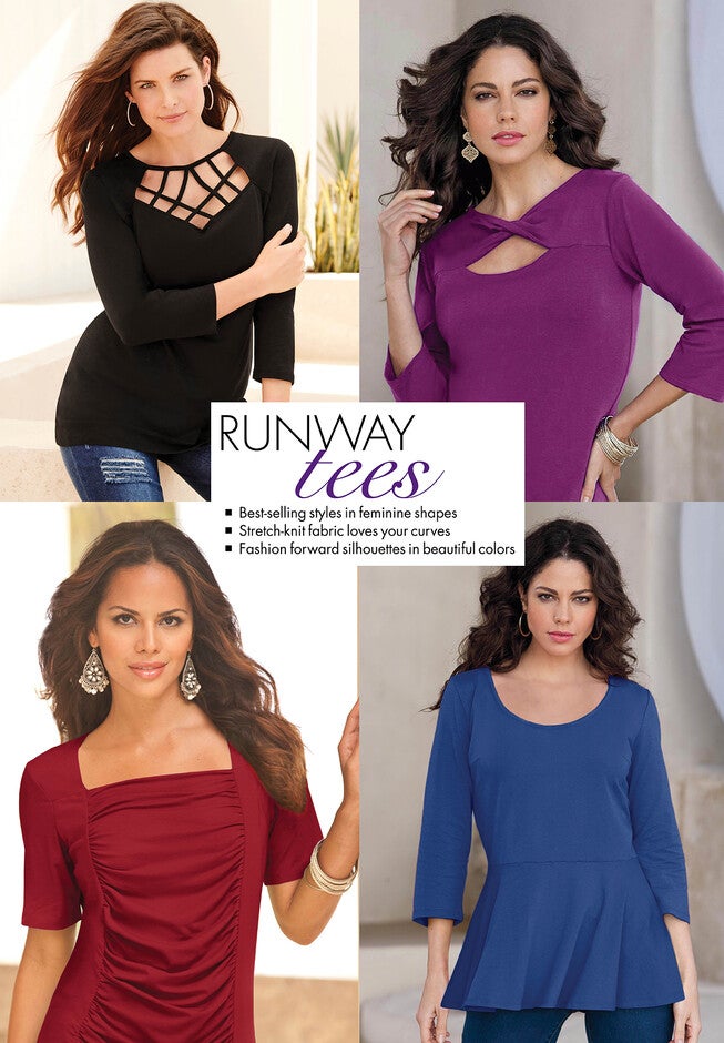 Shirred Square-Neck Runway Tee, , alternate image number null