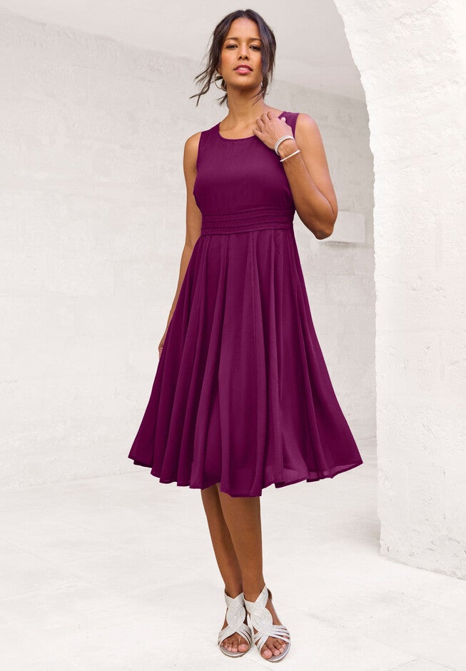 Georgette Fit-And-Flare Dress, , alternate image number null