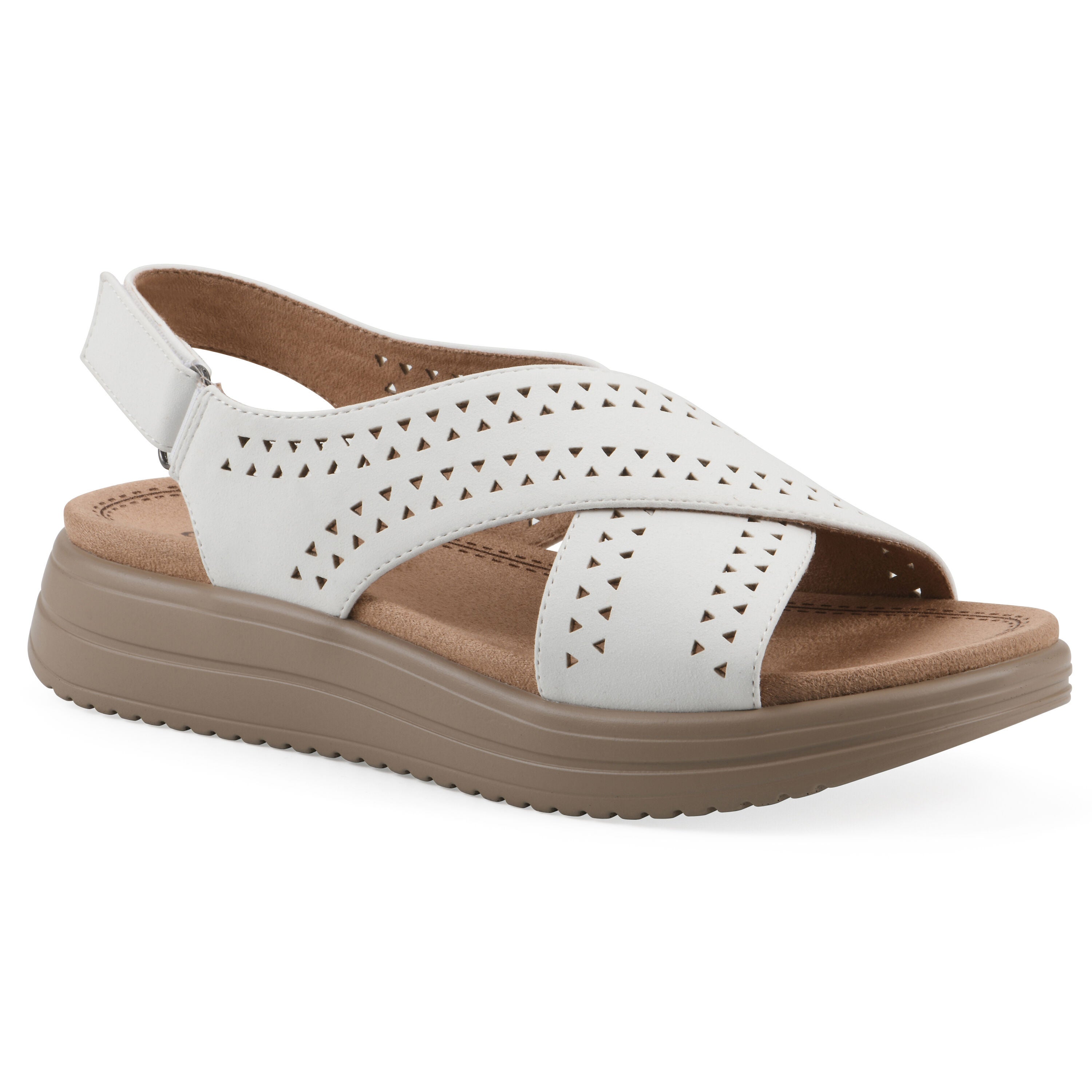 Haniya Flatform Sandal, WHITE NUBUCK, hi-res image number 0