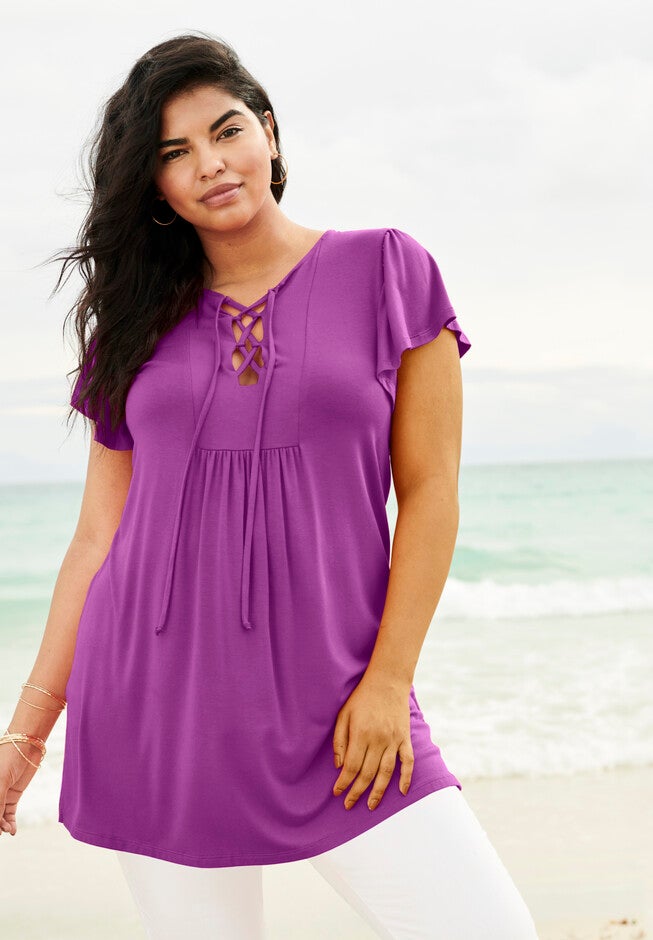 Lace-Up Ultra Femme Tunic, , alternate image number 1