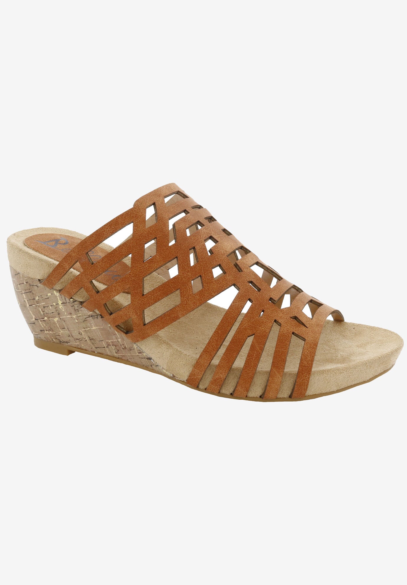 Pretty Wedge Sandal, TAN FAUX NUBUCK, hi-res image number 0