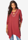 Keyhole Ultra Femme Tunic, RICH BURGUNDY EMBELLISHMENT, hi-res image number null