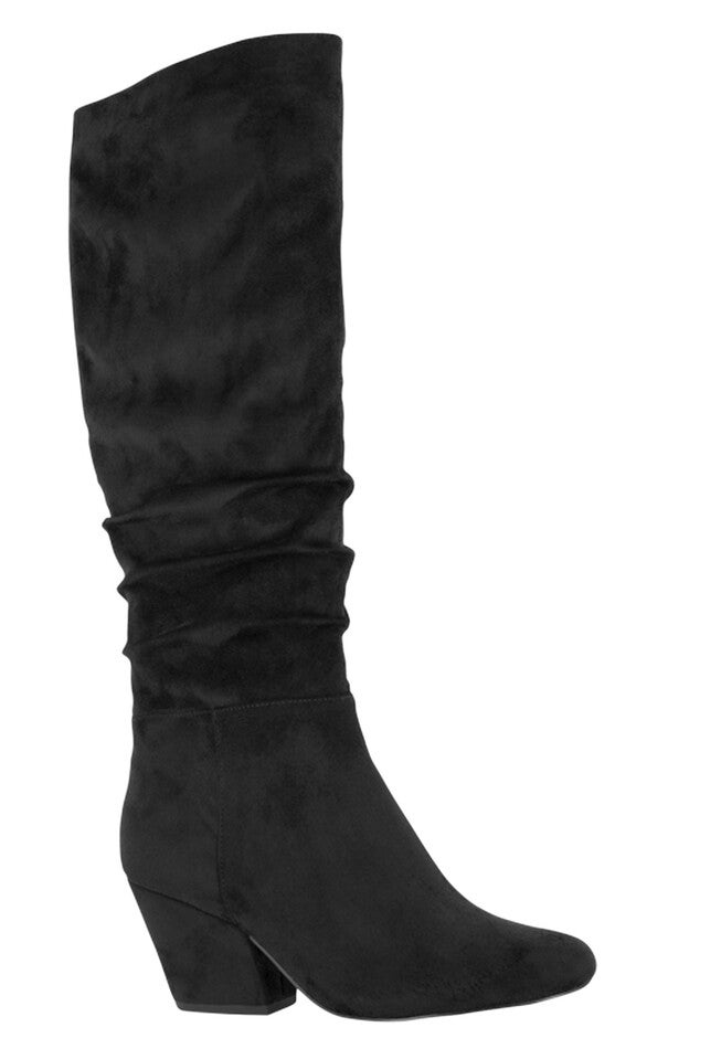 Karen II Wide Calf Boots by Bella Vita®, BLACK SUPER SUEDE, hi-res image number null