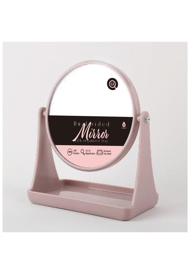 Dual Sided Mirror With Accessory Tray Stand • 360° Rotation • 5X/ 1X Magnification, O, hi-res image number null