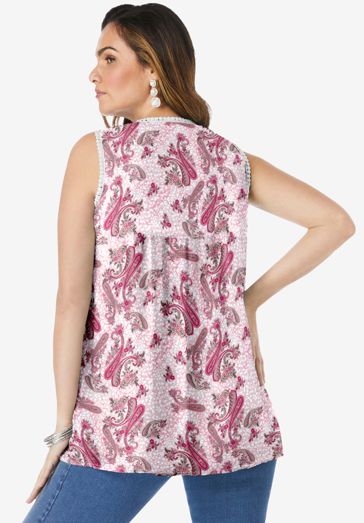 Angel Chiffon Blouse, YELLOW WATERCOLOR FLORAL, on-hover image number 1