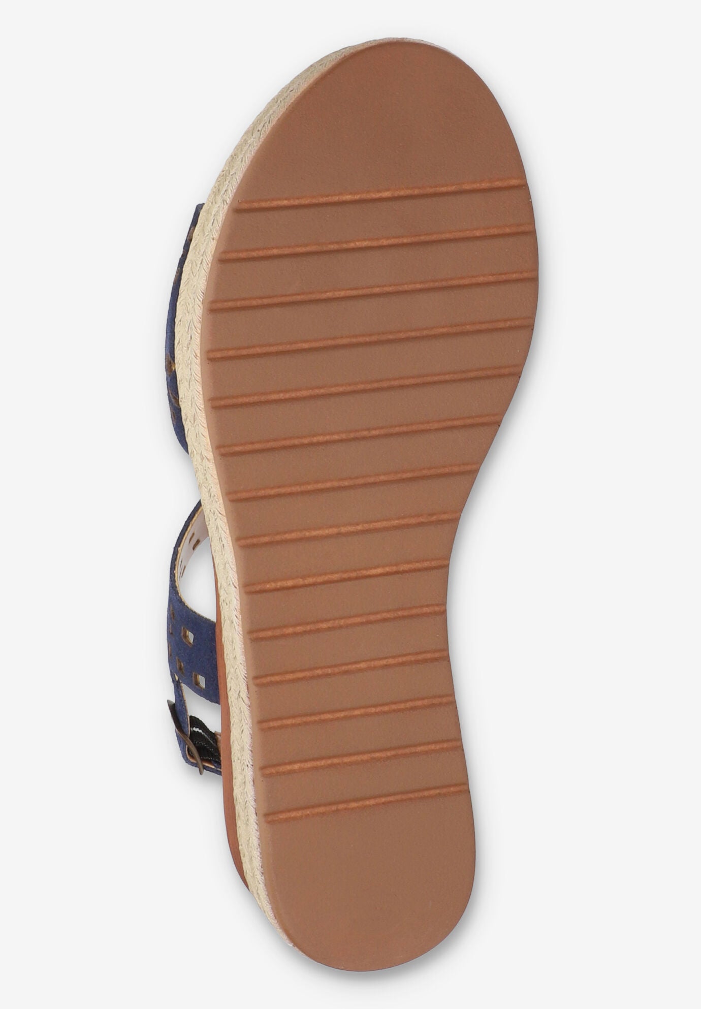 Ann-Italy Wedge Sandal, NAVY SUEDE LEATHER, alternate image number 5