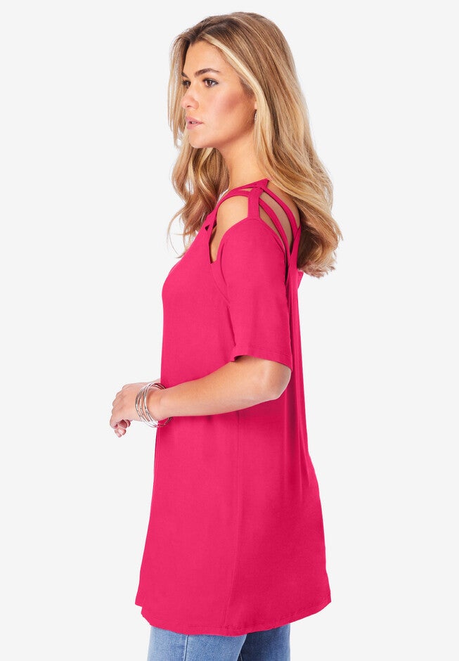 Strappy Shoulder Ultra Femme Tunic, , alternate image number null