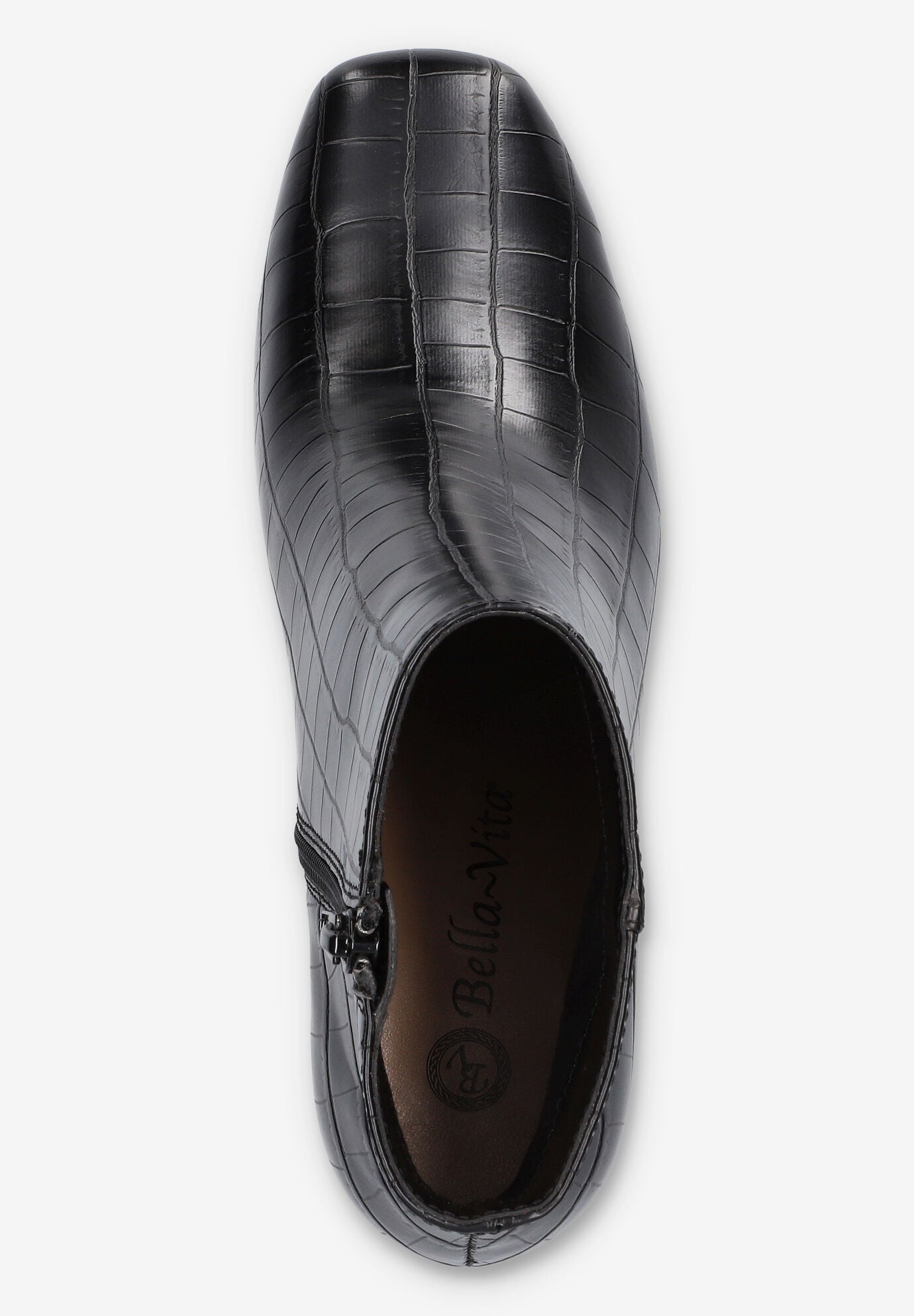 Wilma Square Toe Ankle Boot, BLACK CROCO, alternate image number 6