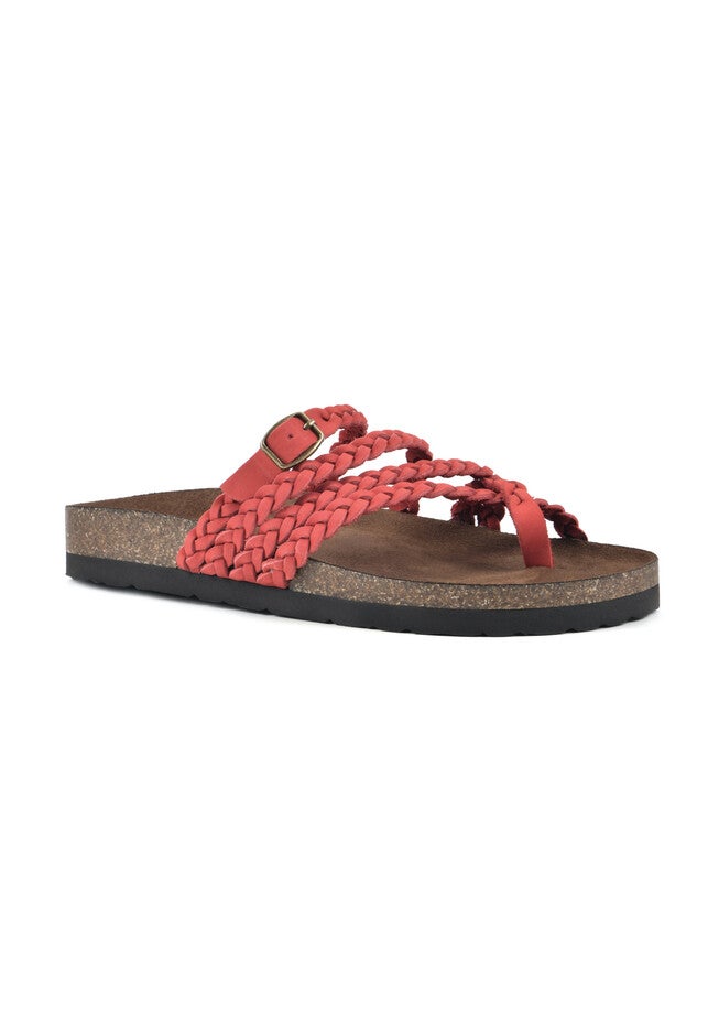 White Mountain Hammock Footbed Sandal, RED NUBUCK, hi-res image number null
