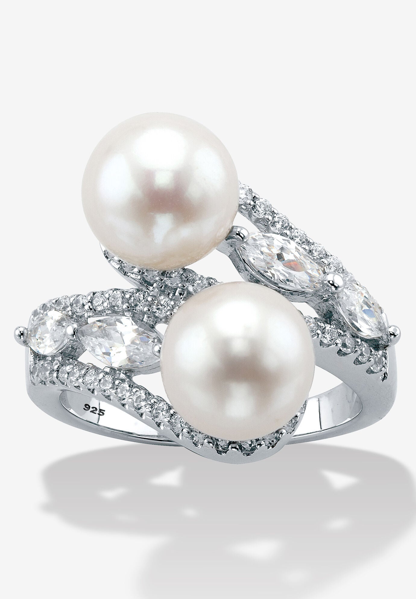 1.30 Cttw. .925 Sterling Silver Round Freshwater Cultured Pearl Ring (9Mm), SILVER, hi-res image number 0