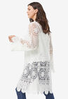 Floral-Lace Crochet Duster, , alternate image number null
