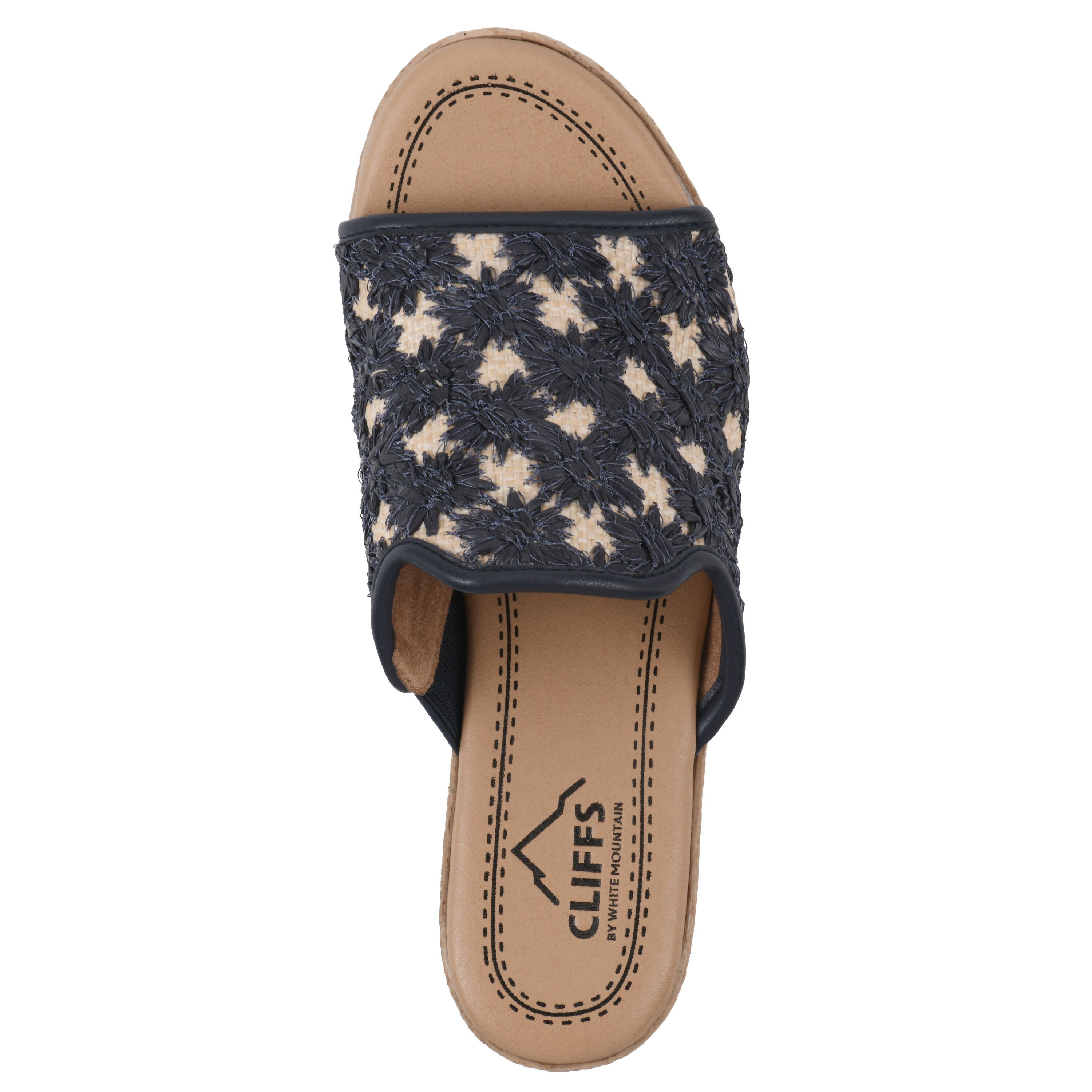 Bizzie Wedge Sandal, DARK BLUE FABRIC, alternate image number 4