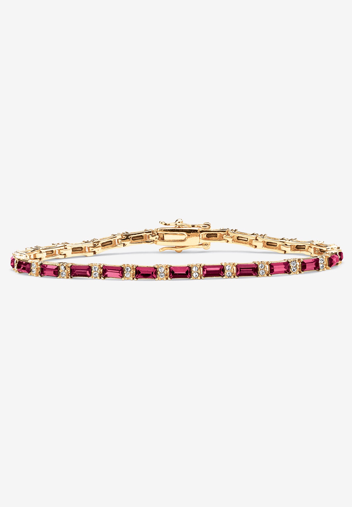 Birthstone Gold-Plated Tennis Bracelet, OCTOBER, hi-res image number 0