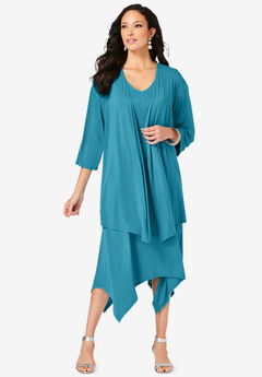 R&M Richards R&M RICHARDS Womens Turquoise Asymmetrical Overlay Sleeveless  Formal Dress 6