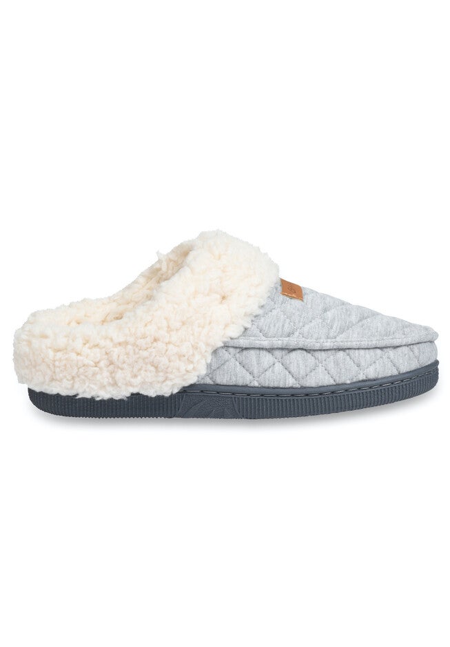 Quilted Jersey Mocassin Clog Slipper Slippers, , alternate image number null