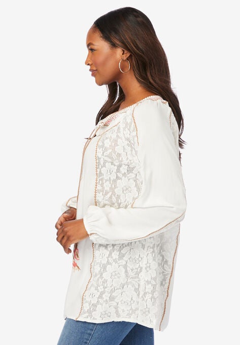 Embroidered Boho Tunic, , alternate image number null