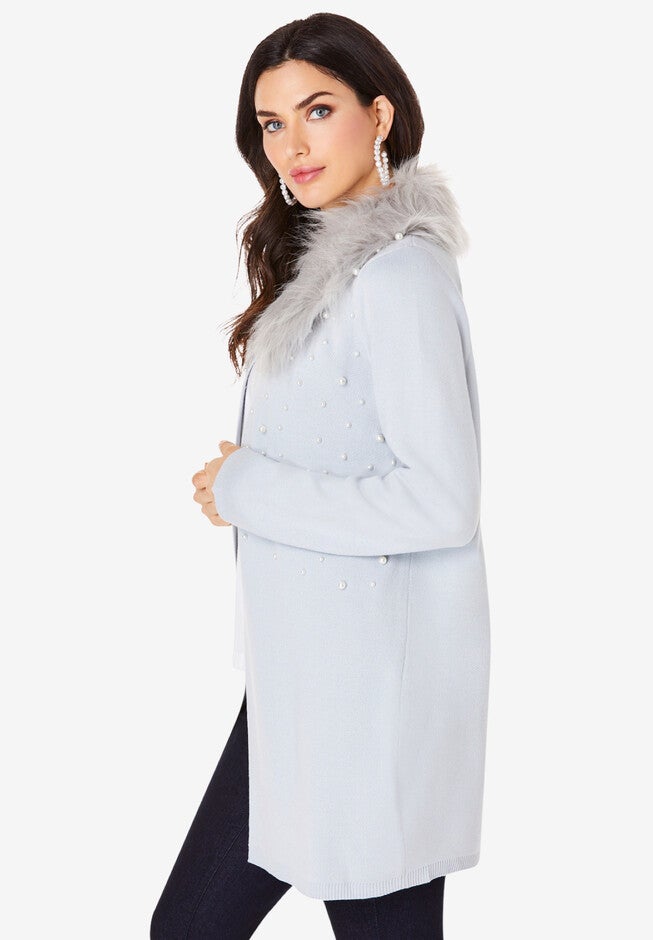 Faux-Fur Cardigan, , alternate image number null