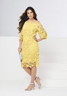 Off-The-Shoulder Lace Dress with Bell Sleeves, , alternate image number 4