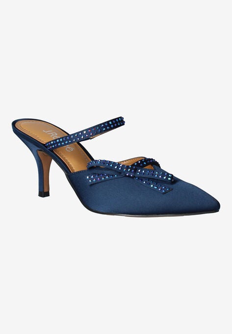 Estelia Mules, NAVY SATIN, hi-res image number null