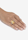 Yellow Gold Plated 21 3/8Ct Tdw Emerald Cut Yellow Cz Ring Jewelry, , alternate image number null