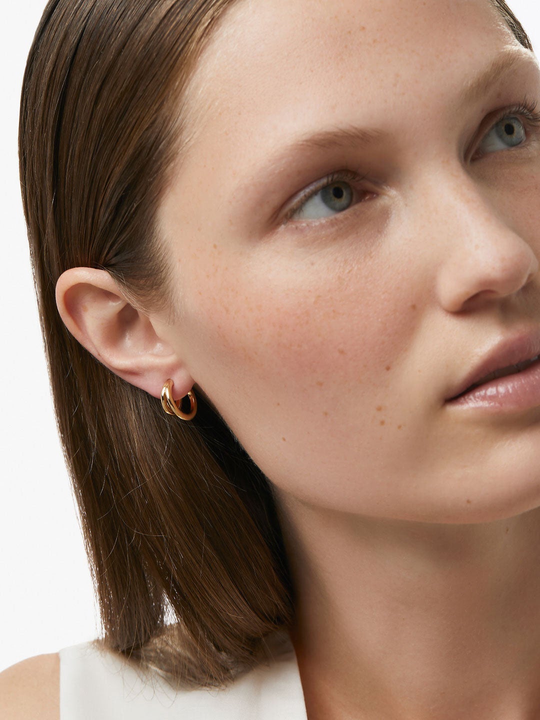 Scarlett Double Hoop Earrings, GOLD, alternate image number 3