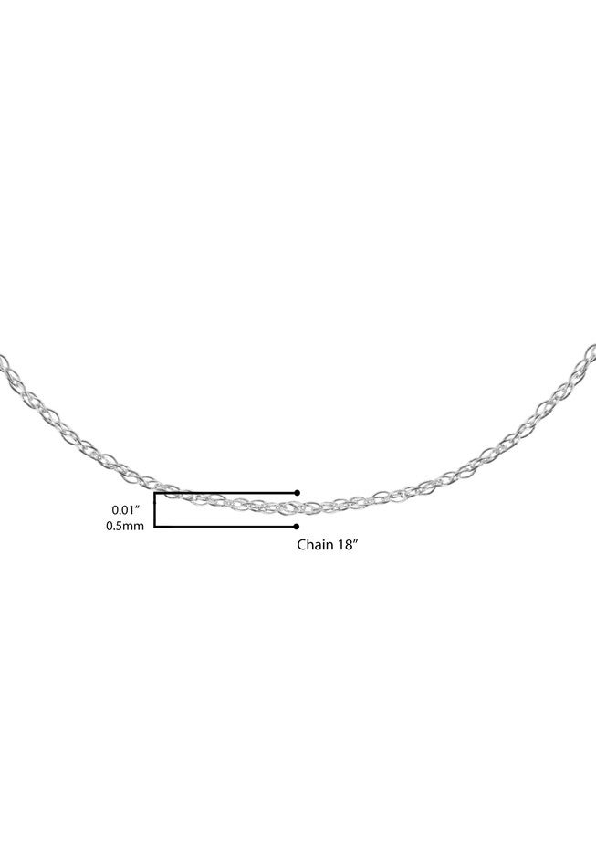 Solid White Gold Rope Chain Necklace Unisex 18 inches, , alternate image number null