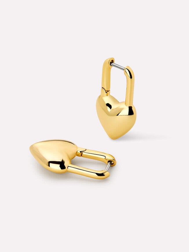 Cameron Heart Earrings, GOLD, hi-res image number 0