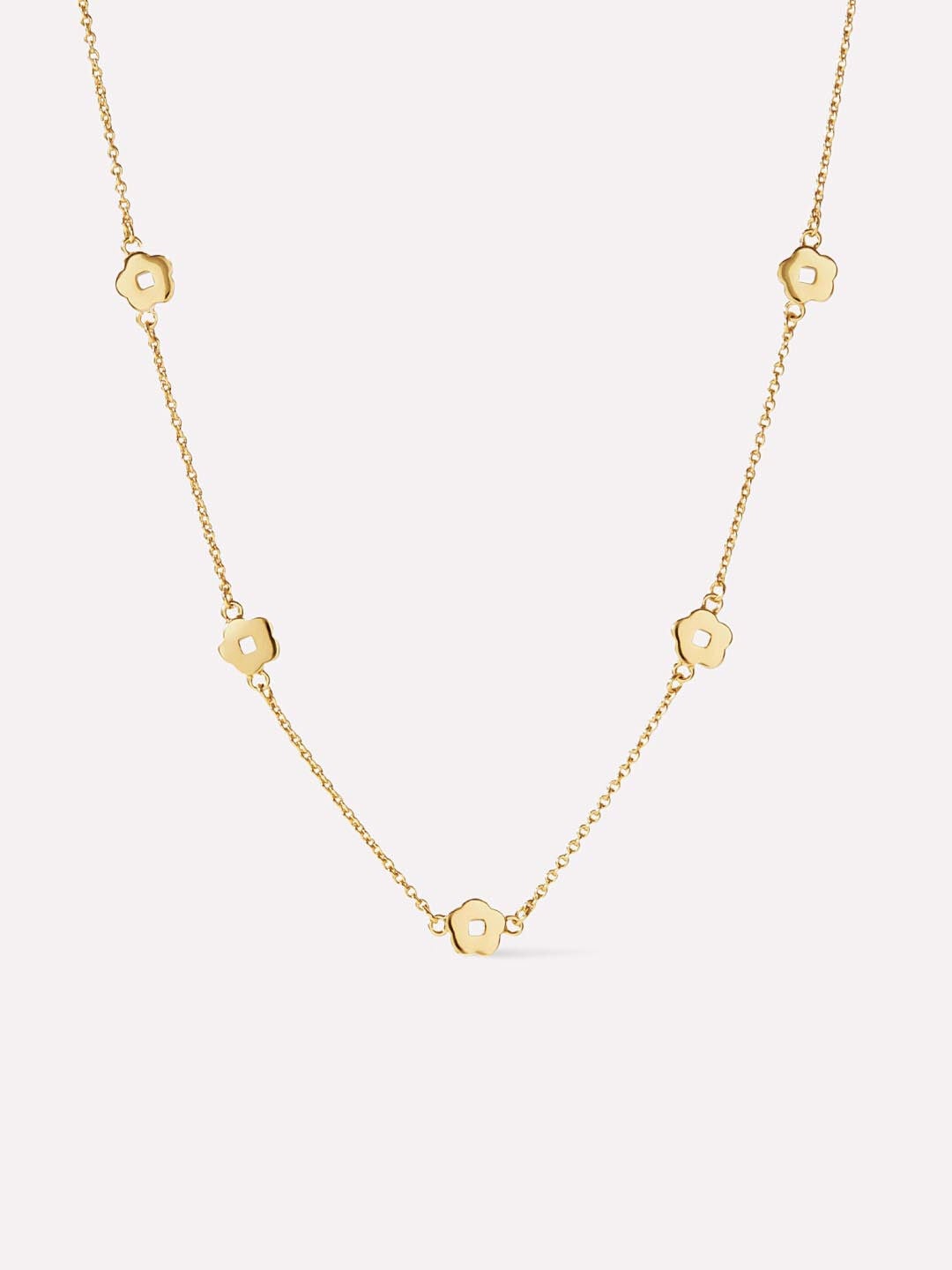Rowena Necklace Flower Station Necklace, GOLD, hi-res image number 0