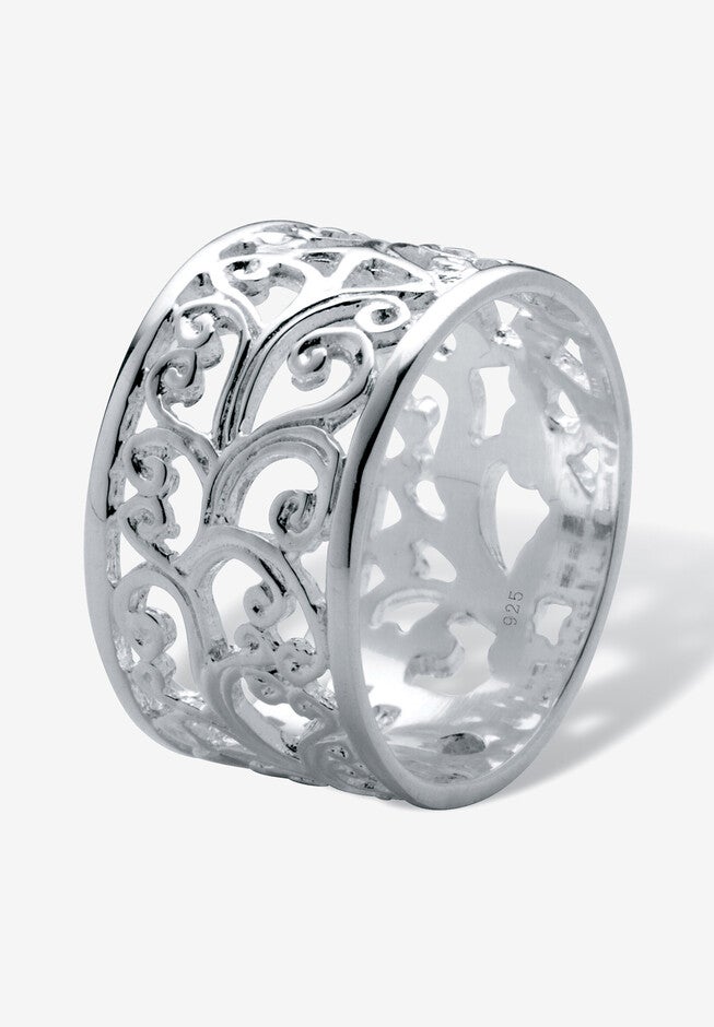 Filigree Vintage-Style Ring In .925 Sterling Silver Jewelry, , on-hover image number 1