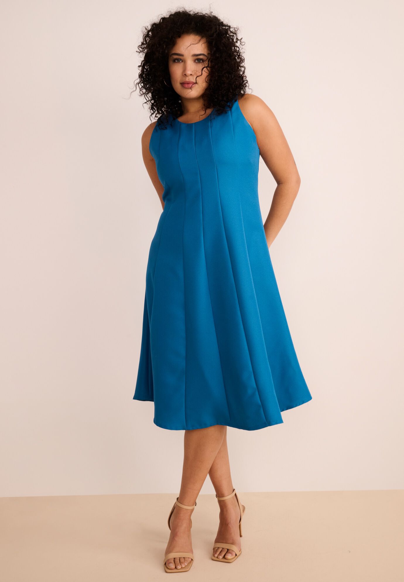 Plus Size Elbow Sleeve Fit-and-Flare Dress with Bolero Jacket &ndash; 2-Piece Suit, , alternate image number 2