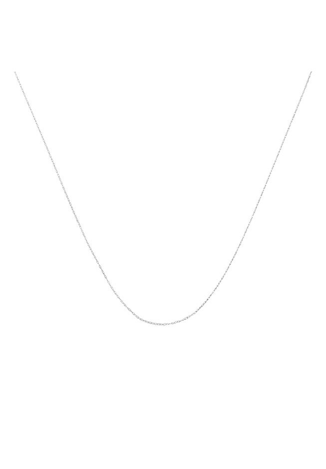Solid White Gold Rope Chain Necklace Unisex 18 inches, WHITE, hi-res image number null