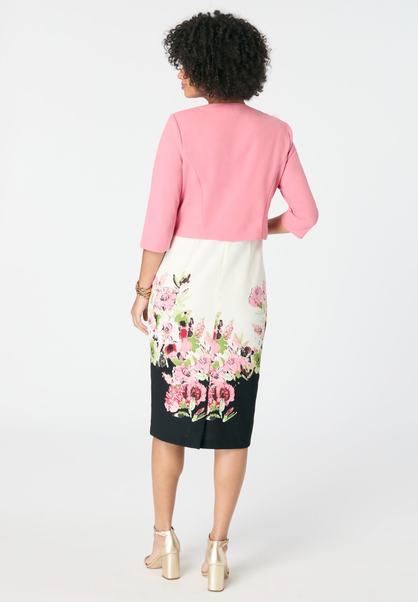 Printed Jacket Dress, ROSE WHITE, on-hover image number 1