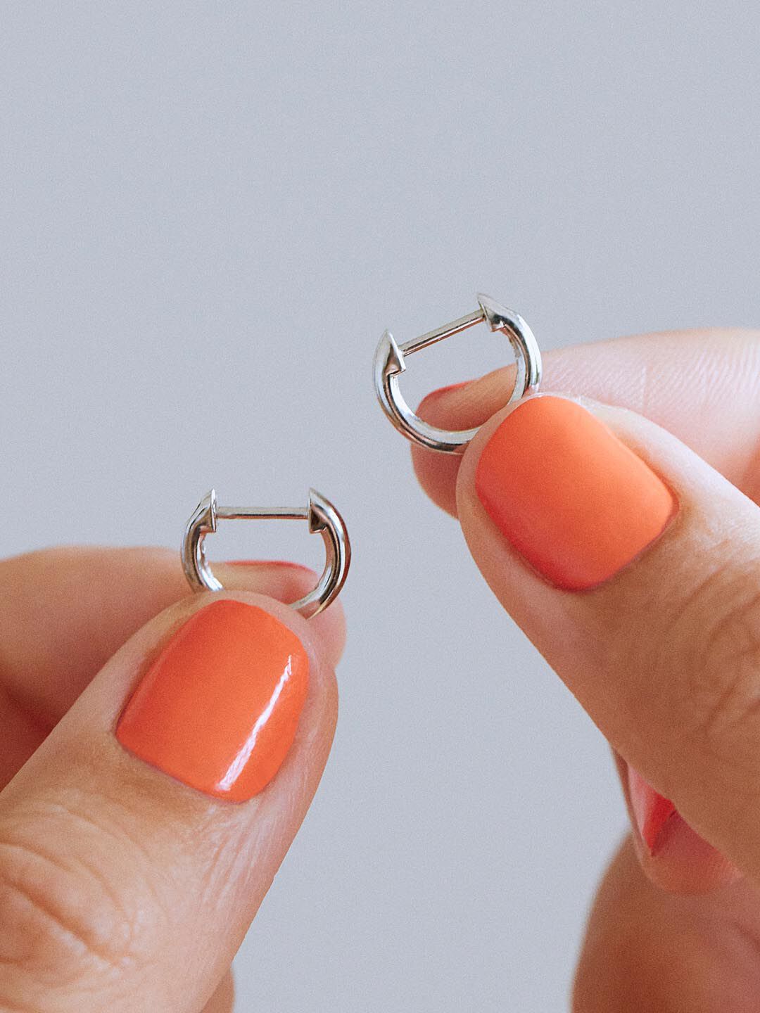 Sterling Silver Mini Huggie Hoops, SILVER, alternate image number 2